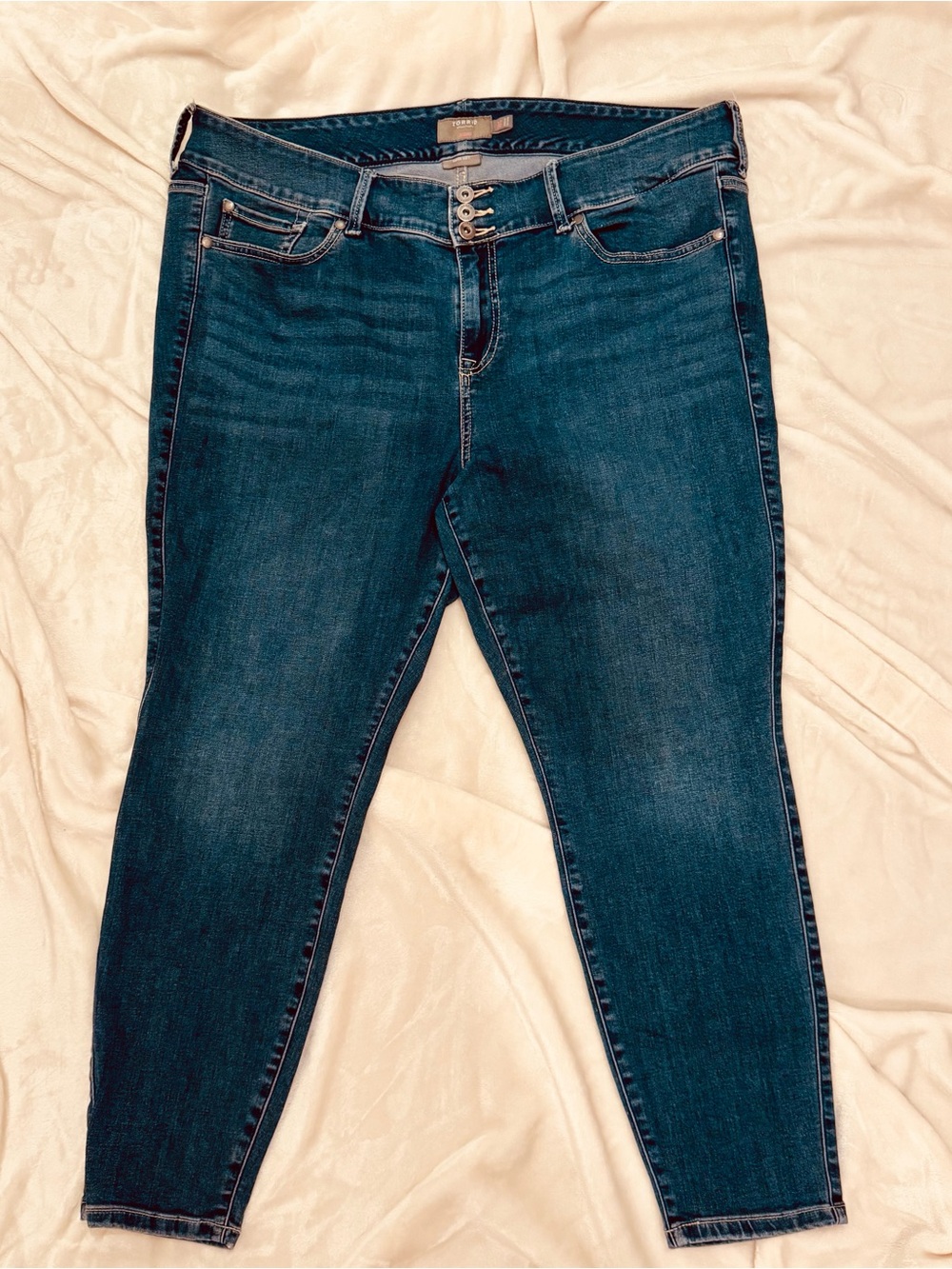 torrid Dark Blue Skinny Jeggings with Triple-Button Front, Size 20S